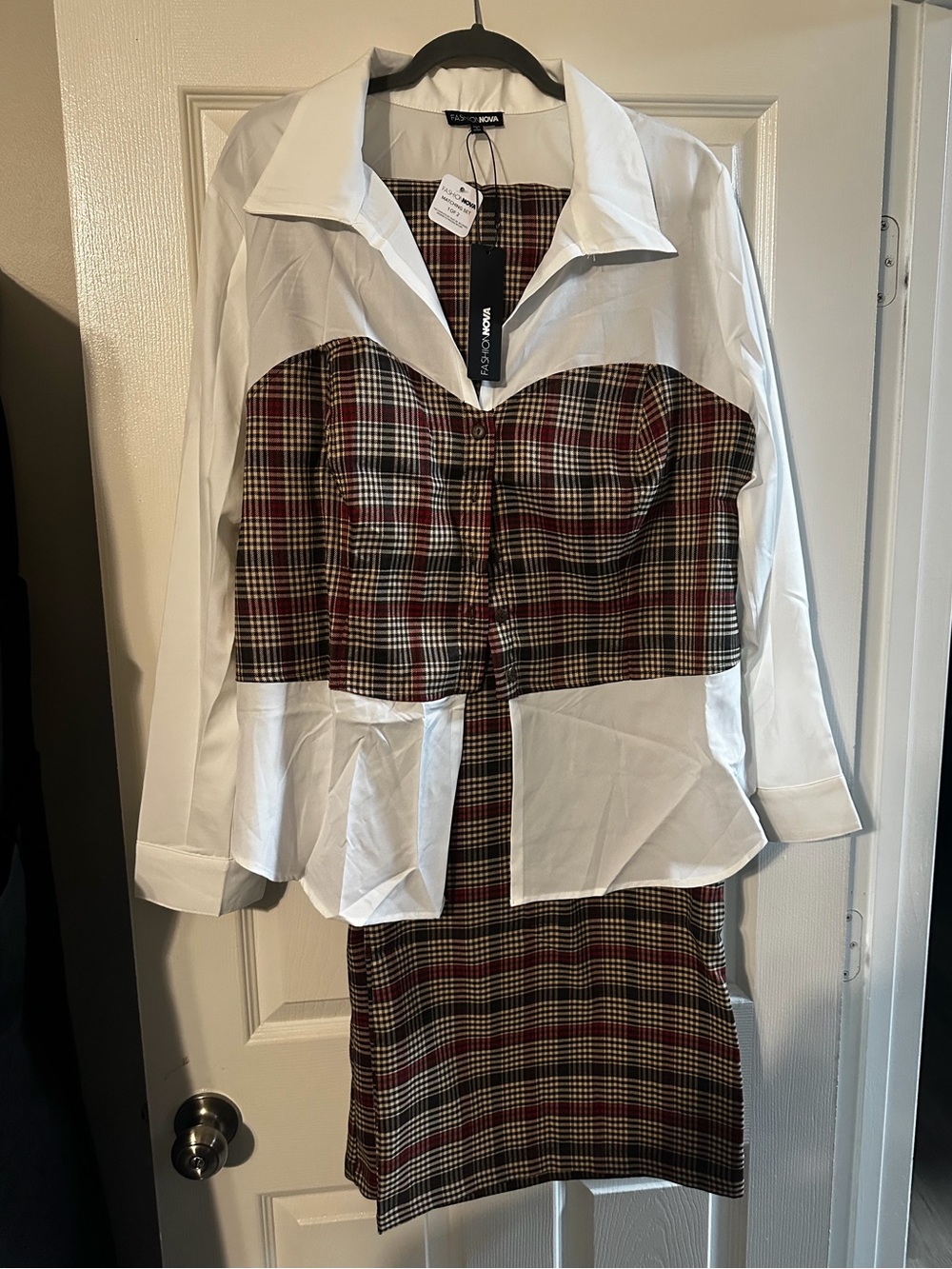 Fashion Nova Plaid 2-Piece Set